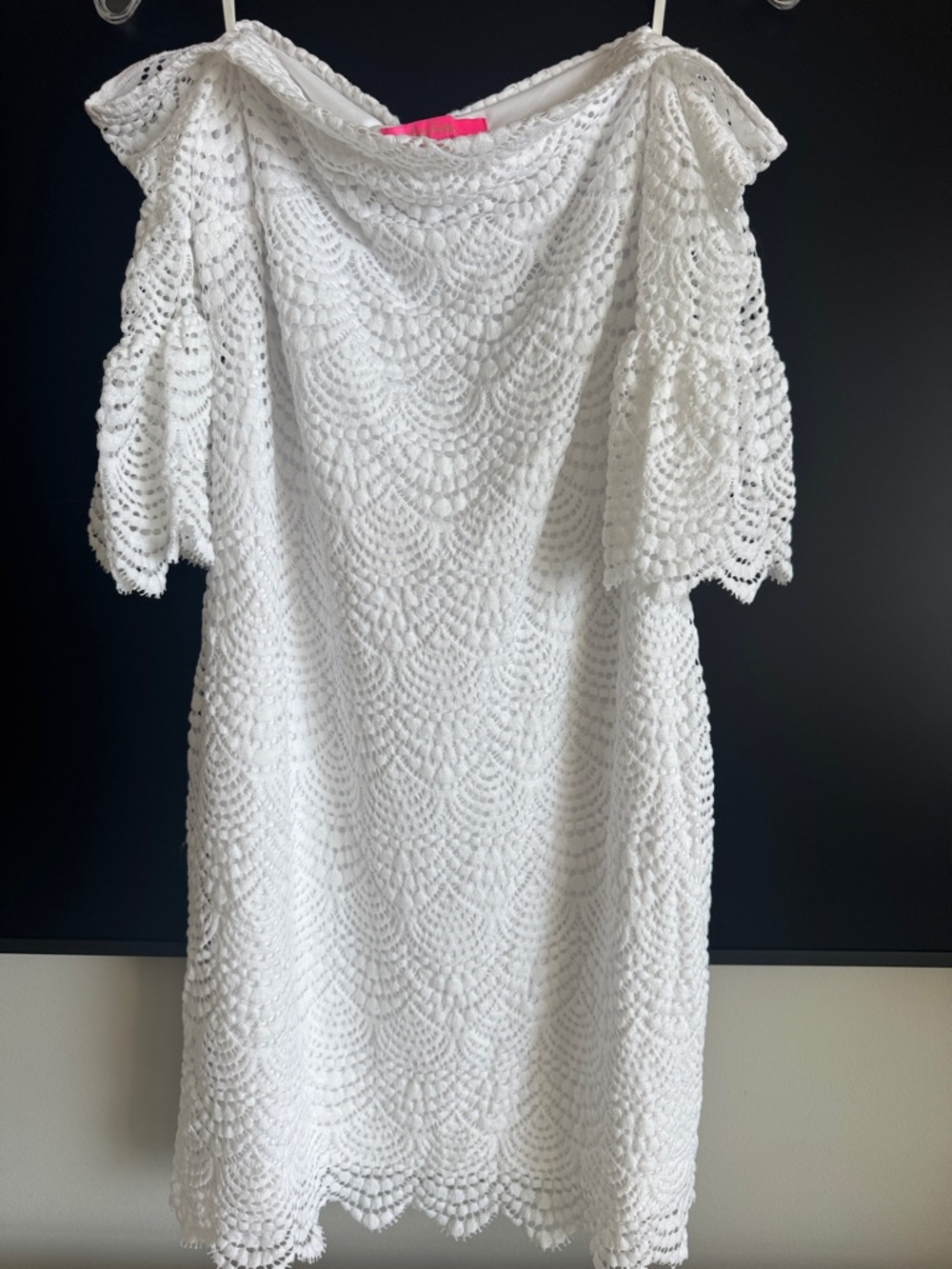 Lilly Pulitzer White Off-Shoulder Crochet Midi Dress